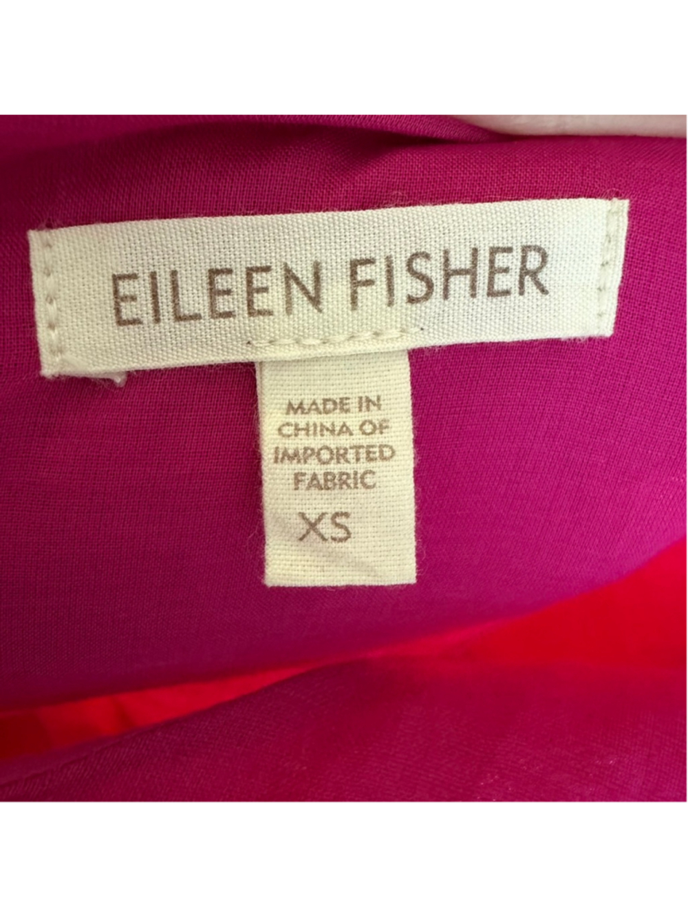 Eileen Fisher System Pink 100% Irish Linen Ruffle Hem Tank Dress Chic Size XS - Picture 11 of 11